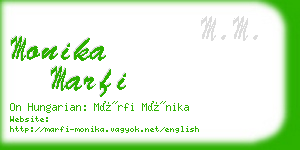 monika marfi business card